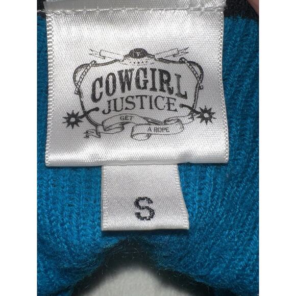 Southwest Cowgirl Justice Open Front Cardigan Sweater Small Aztec Print Western - Picture 10 of 12